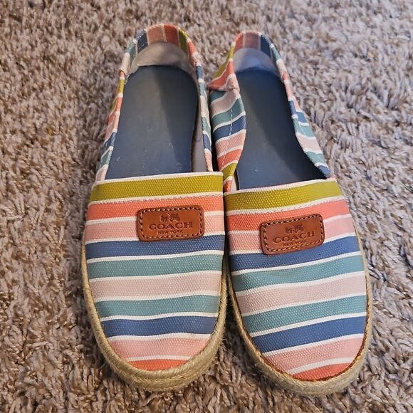 Coach MargaretStriped Espadrille Flats Size 6.5 - Picture 2 of 7